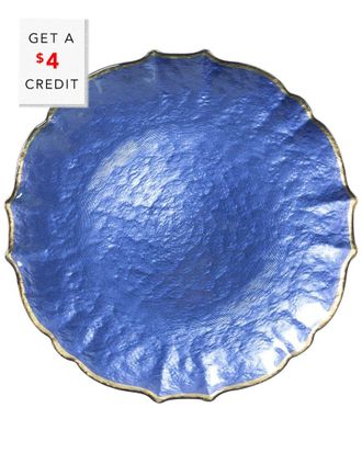 Vietri Viva By Vietri Baroque Glass Cobalt Service Plate/Chargerte/ With $5 Credit