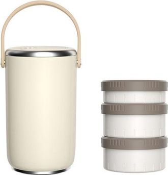 OEM Recipiente T&eacute;rmico Para Alimentos De 2600 Ml, Termo Port&aacute;til De Acero Inoxidable Con 3 Compartimentos, Apto Para Usar En La Oficina Y En Picnics Al Ai
