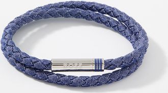 BOSS Mens Braided double-wrap bracelet