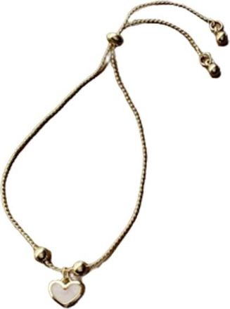 Generic Simple Fashion Love Heart Pendant Bracelet for Women Gold Small Round Beads Link Chains Bracelets Romantic Jewelry Party Gifts Professional Process