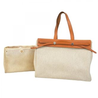 Herm&egrave;s Natural Toile H Tote Bag (Pre-Owned)