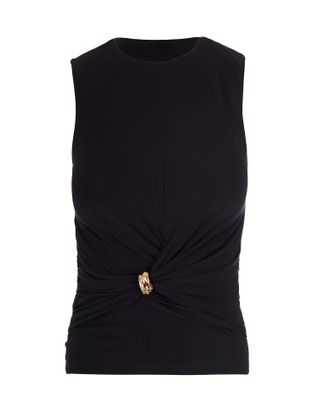 Elisabetta Franchi Jersey Top With Jewel Detail