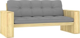 vidaXL Banco De Jard&iacute;n Y Cojines Gris Madera De Pino Impregnada 179 Cm Vidaxl