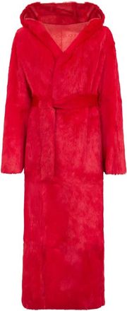 Philosophy di Lorenzo Serafini Jassen, Dames, Rood, L, Belted Faux Fur Coat