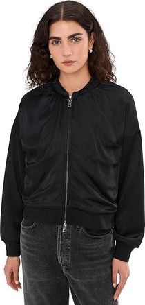AllSaints Mirri Bomber Womens Coat Black : XS, Elastane/Polyester/Viscose