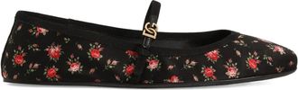 Dolce & Gabbana Ballerinas met bloemenprint - Zwart