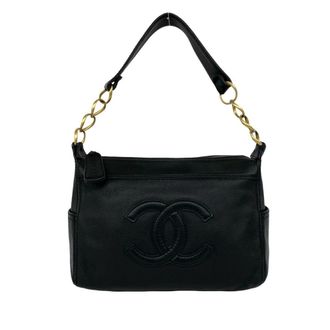 Chanel Black Leather Shoulder Bag Tote Bag (Pre-Owned)