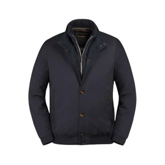 Moorer Janos-Pum Bomber - Heren - Winterjassen - Blauw - 2XL - Leer - Jassen