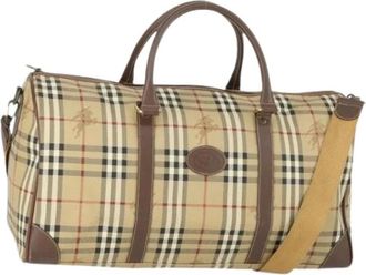Burberry Pre-owned Weekend Bags, female, Beige, Size: ONE SIZE Pre-owned Vintage Boston Bag