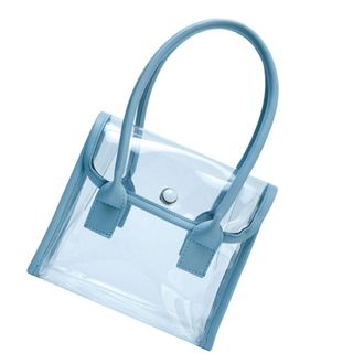 UPKOCH WomenS PVC Jelly Handbag Blue Tote Bag Fashion Shoulder Bag for Spring Summer Suitable for Casual and Travel Use