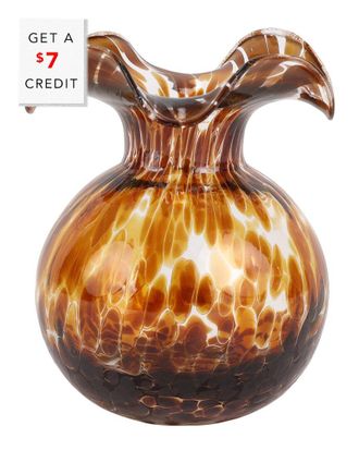 Vietri Vietri Hibiscus Glass Brown Tortoiseshell Bud Vase With $7 Credit