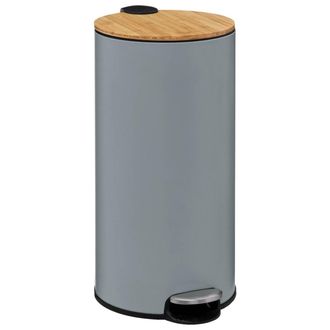 5five Simply Smart Papelera Con Tapa De Bamb&uacute; Gris Color Moderno 30l - 5five