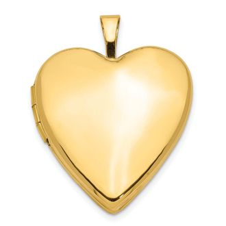 Diamond2Deal 14k Yellow Gold Polished Plain 20mm Heart Locket