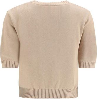 Max Mara Embroidered Cotton Sweater - Beige