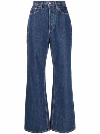 Re/Done high-waisted bootcut jeans - women - Cotton/Cotton/Polyester - 31 - Blue