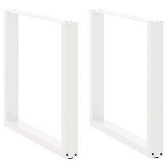Berkfield Home Coffee Table Legs U-Shaped 2 pcs White 80x(72-73) cm Steel