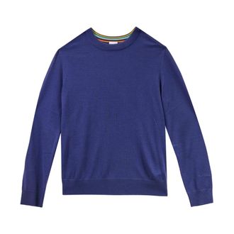 Paul Smith Round-neck Knitwear, male, Purple, Size: M Maglia Merinos Extrafine