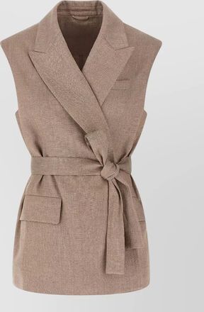 Brunello Cucinelli linen belted vest