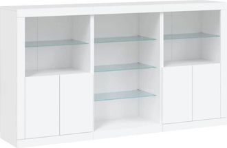 vidaXL Aparador Con Luces Led Blanco 181,5x37x100 Cm Vidaxl