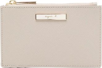 agnès b. leather wallet - women - Bullhide Leather - One Size - Neutrals