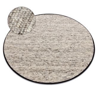 RugsX Tappeto Nepal 2100 Cerchio Naturale Crema - Lana, Double Face Beige Rotondo 120 Cm