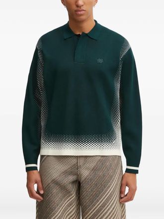 Filling Pieces long-sleeves polo shirt - men - Viscose/Polyester - L - Green