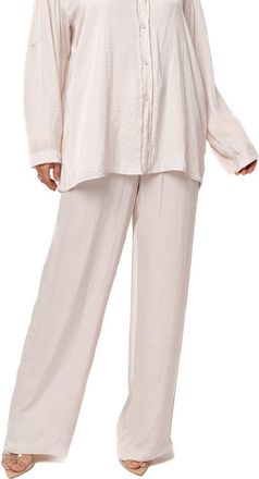 JLUXLABEL Pearl Bay Button-Up Shirt & Pants Set in Ivory at Nordstrom, Size Medium