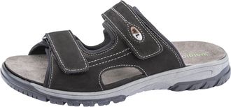 Waldl&auml;ufer Pantolette WALDL&Auml;UFER Harald, Herren, Gr. 7,5 (41), schwarz, Nubukleder, unifarben, Schuhe Pantolette, Sommerschuh, Schlappen, Klettschuh, in Weite H 