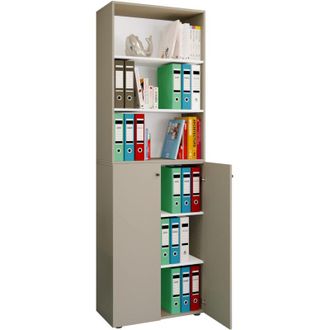 ebuy24 VCM Armadio da ufficio con 6 scomparti Ripiano ufficio Armadio moderno con porte tornenti Dimensioni ca. A. 220 x L. 70 x P. 40cm - Lona 6-scomparto