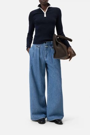 Closed Half Zip Fine-Knit Top In Dark Night