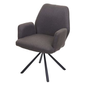 Hhg Hhg - Silla De Comedor 938, Silla De Cocina Sill&oacute;n Silla, Giratoria Auto Posici&oacute;n Tela/textil Acero, Gris-marr&oacute;n