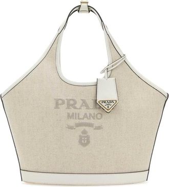 Prada Sand Canvas Handbag