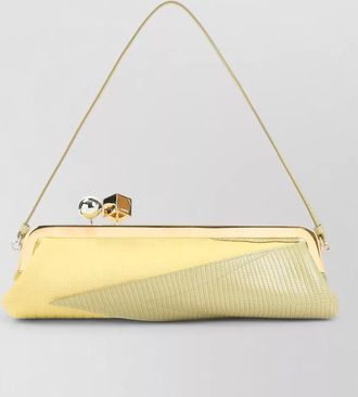 Jacquemus salon mais leather clutch corn silhouette