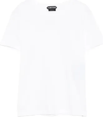 Tom Ford Cotton T-Shirt With Tf Logo Embroidery