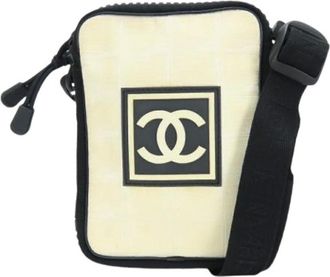 Chanel Pre-owned Cross Body Bags, female, Beige, Size: ONE SIZE Pre-owned Nylon Cross Body Bag