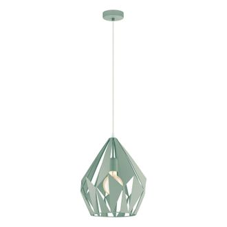 Loops Hanging Ceiling Pendant Light Pastel Green Geometric 1x 60W E27 Feature Lamp