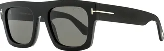 Tom Ford TF711 Flat Top Rectangle Sunglasses - Black