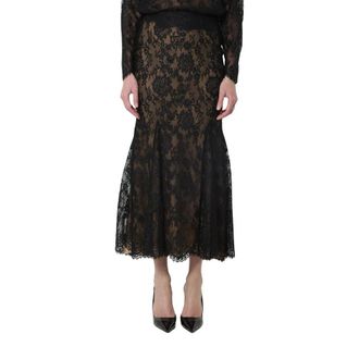 Self Portrait Midi Skirts, female, Black, Size: 2XS Lace Midi Skirt