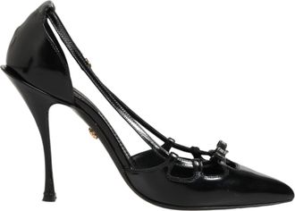 Dolce & Gabbana Black Patent Leather High Heels Pumps Womens Shoes (Pre-Owned)