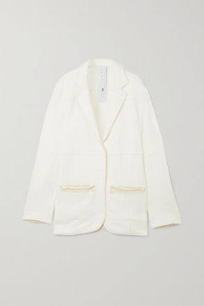 AZ FACTORY Free To Appliqu&eacute;d Organic Cotton And Pyratex Seacell-blend Blazer - Bianco