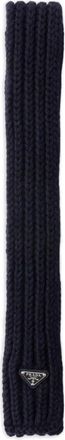 Prada Sciarpa con logo a triangolo - Blu
