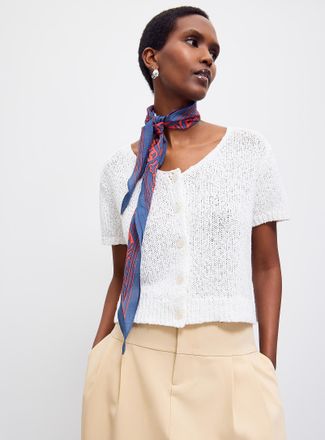 Naif Womens Nala pure cotton short-sleeve Cardigan Sweater