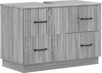 vidaXL Mueble De Lavabo Para Ba&ntilde;o Hoorn Sonoma Gris 82 X 41 X 56 Cm Vidaxl
