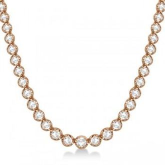 Allurez Eternity Diamond Tennis Necklace 14k Rose Gold (5.07ct)