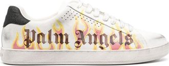 Palm Angels Spray Paint low-top sneakers - men - Calf Leather/Calf Leather/Polyester/Rubber - 41 - White