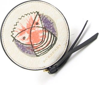 Burberry Black Ivory Leather Coin Purse/Coin Case (Pre-Owned)