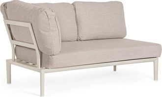 BIZZOTTO Sofá esquinero de aluminio de 2 plazas en color beige con cojines
