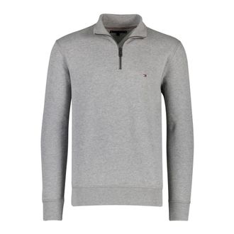 Tommy Hilfiger Hoodies & sweatvesten, Heren, Grijs, L, Katoen, Fleece Half-Zip Jumper