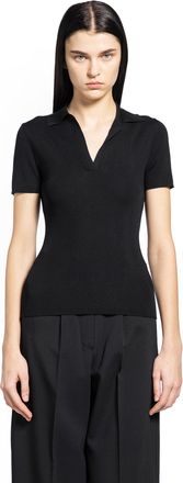 Max Mara Rib Knit Wool Polo Shirt