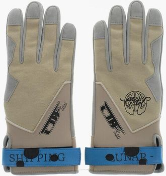 Off-white Leather Gloves LUNAR With Ripped Detail size One Size
